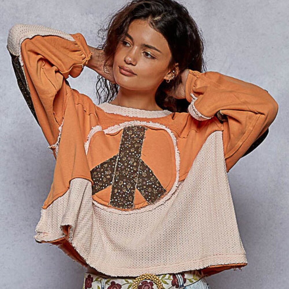 #115 POL Round-Neck, Long-Sleeve, Oversized Top - Picture 2 of 9